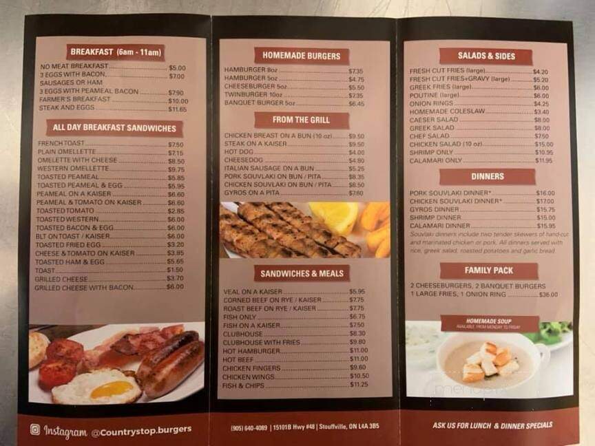 Country Stop Burgers - Stouffville, ON menu_pic