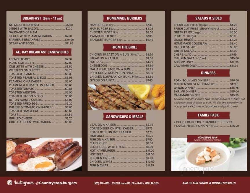 Country Stop Burgers - Stouffville, ON menu_pic