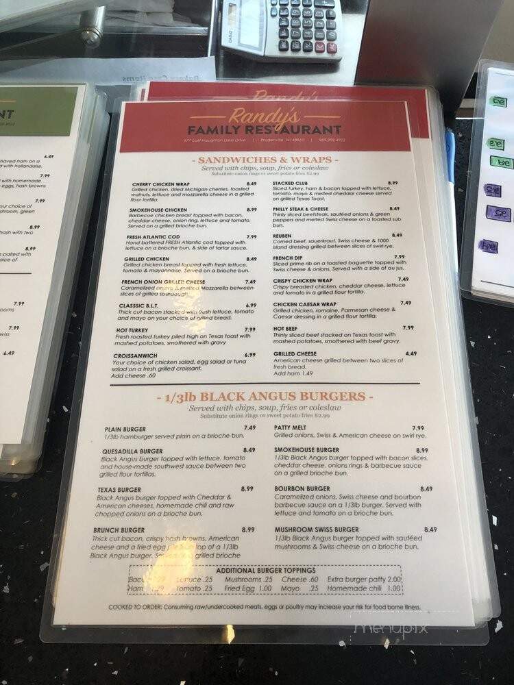 Randy's Family Restaurants - Denton Township, MI menu_pic