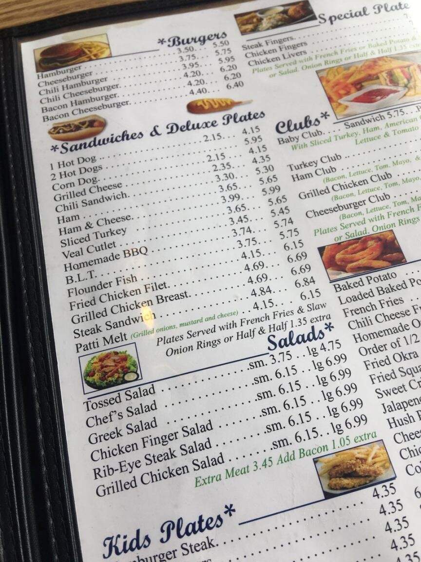 Athas Family Restaurant - Piedmont, SC menu_pic