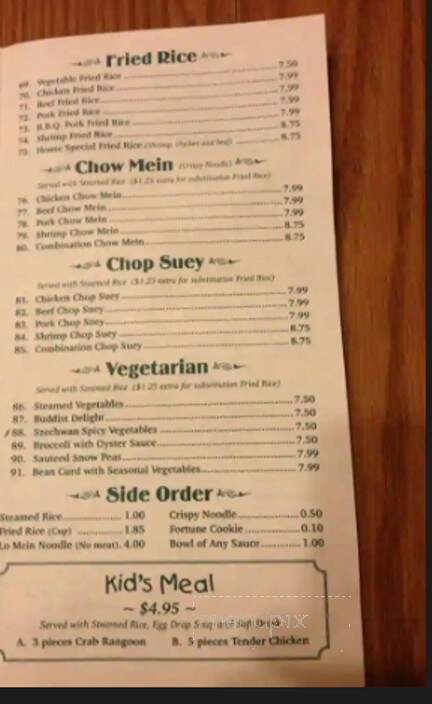 Chuong Garden Restaurant - Creston, IA menu_pic