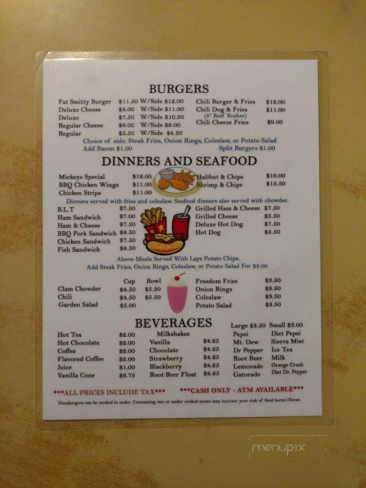 Fat Smitty's - Port Townsend, WA menu_pic