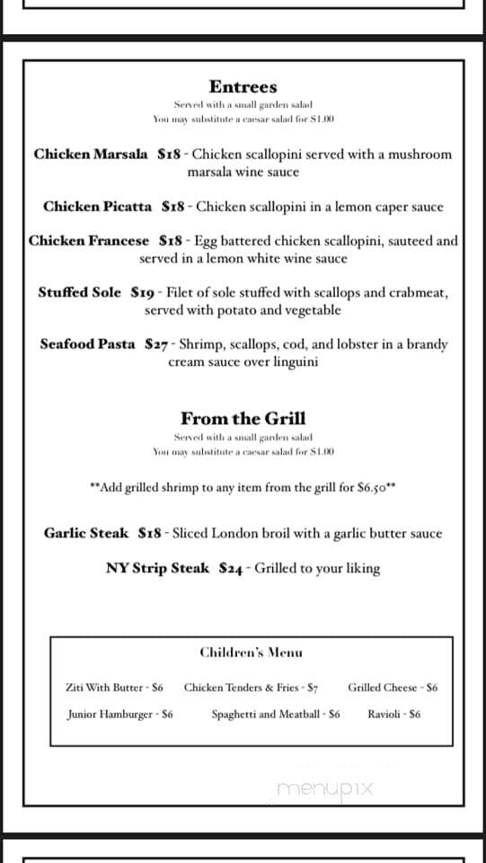 Sue's Restaurant - Saugerties, NY menu_pic