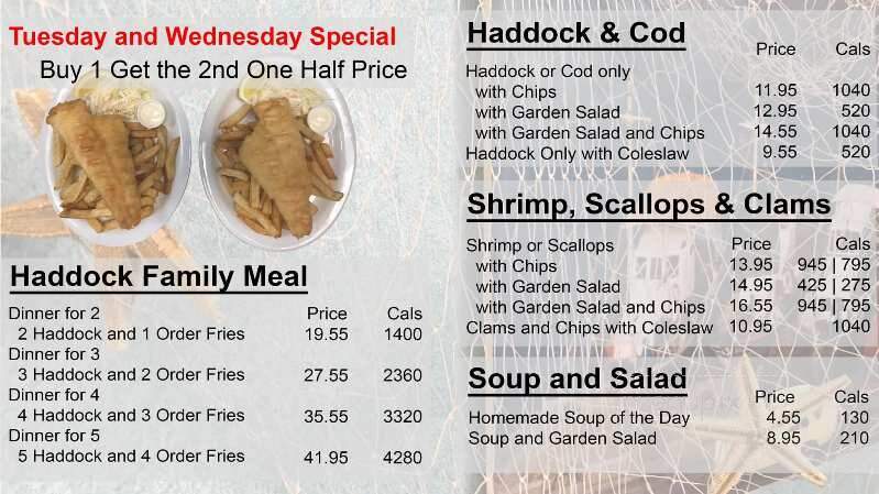 Captain George's Fish & Chips - Brighton, ON menu_pic