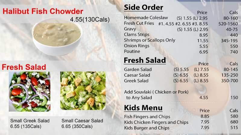 Captain George's Fish & Chips - Brighton, ON menu_pic