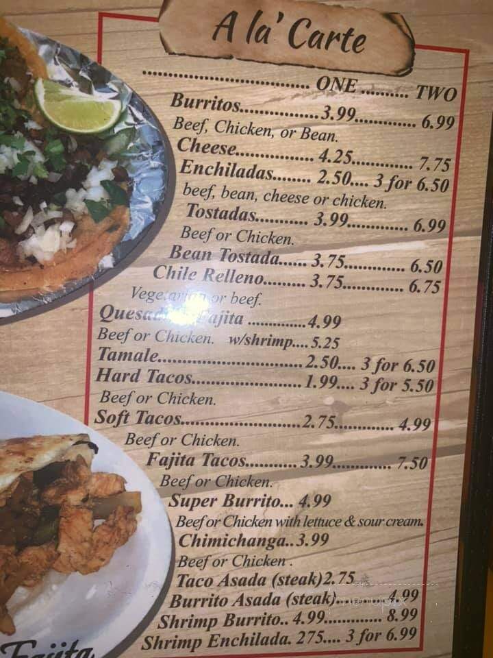 Casa Fiesta - Fremont, OH menu_pic