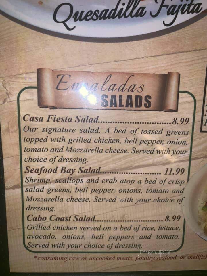 Casa Fiesta - Fremont, OH menu_pic