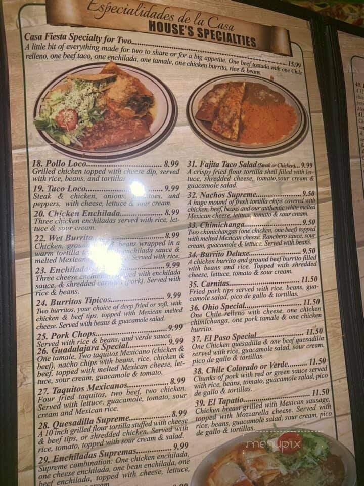 Menu of Casa Fiesta in Fremont, OH 43420