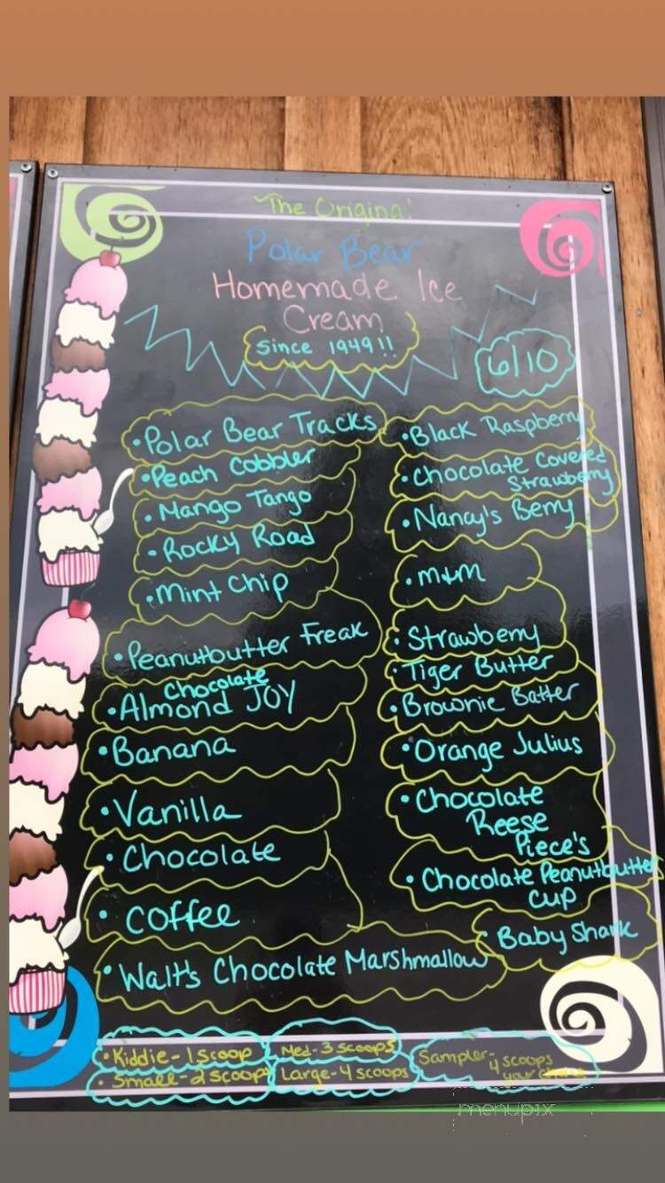 Polar Bear Homemade Ice Cream & More - Oneonta, NY menu_pic
