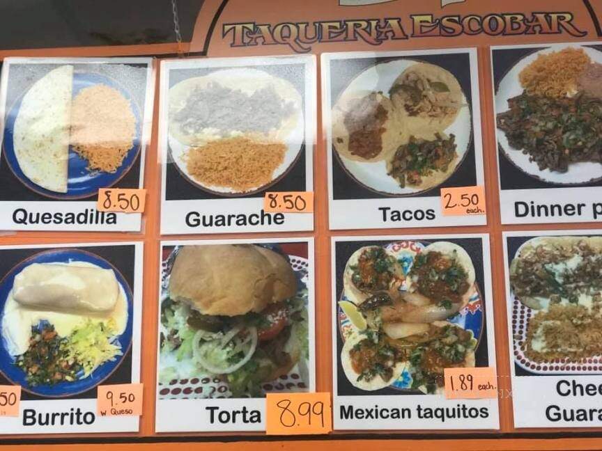 Taqueria Escobar - Pelican Rapids, MN menu_pic