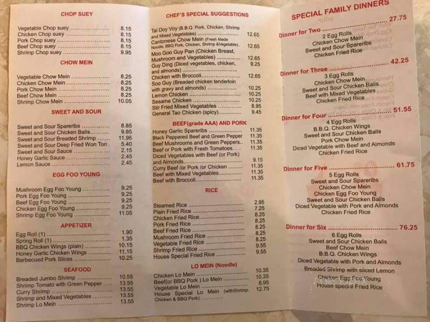 Havelock Garden Restaurant - Havelock, ON menu_pic