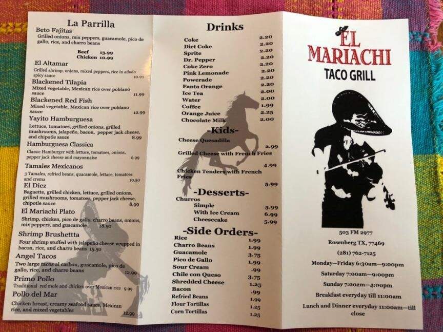 Taqueria El Mariachi - Danville, AR menu_pic