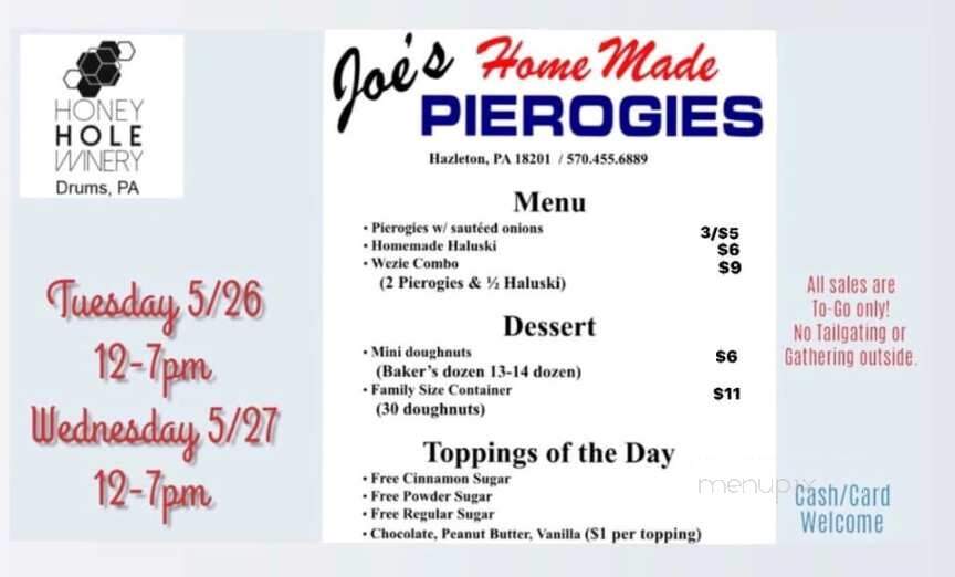 Honey Hole Winery - Drums, PA menu_pic