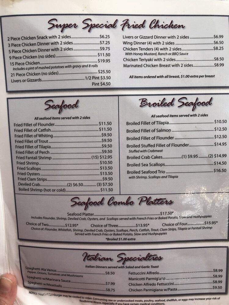 Pete's Family Restaurant - Carthage, NC menu_pic