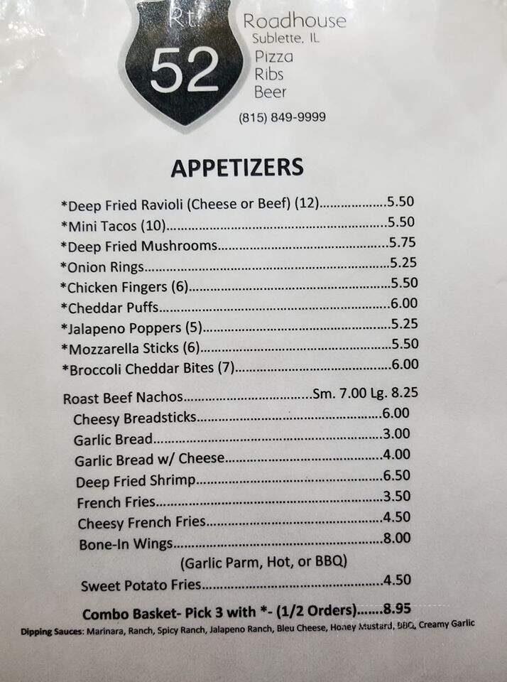 Roadhouse Pizzaria & Pub - Sublette, IL menu_pic