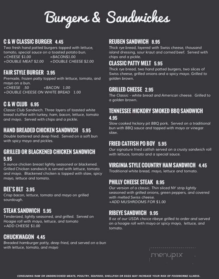 Country & Western Steakhouse - Camden, TN menu_pic