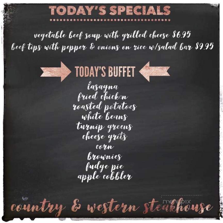 Country & Western Steakhouse - Camden, TN menu_pic