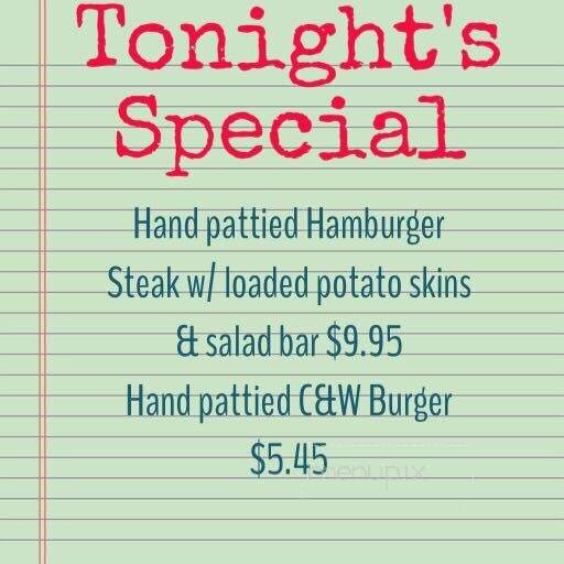 Country & Western Steakhouse - Camden, TN menu_pic
