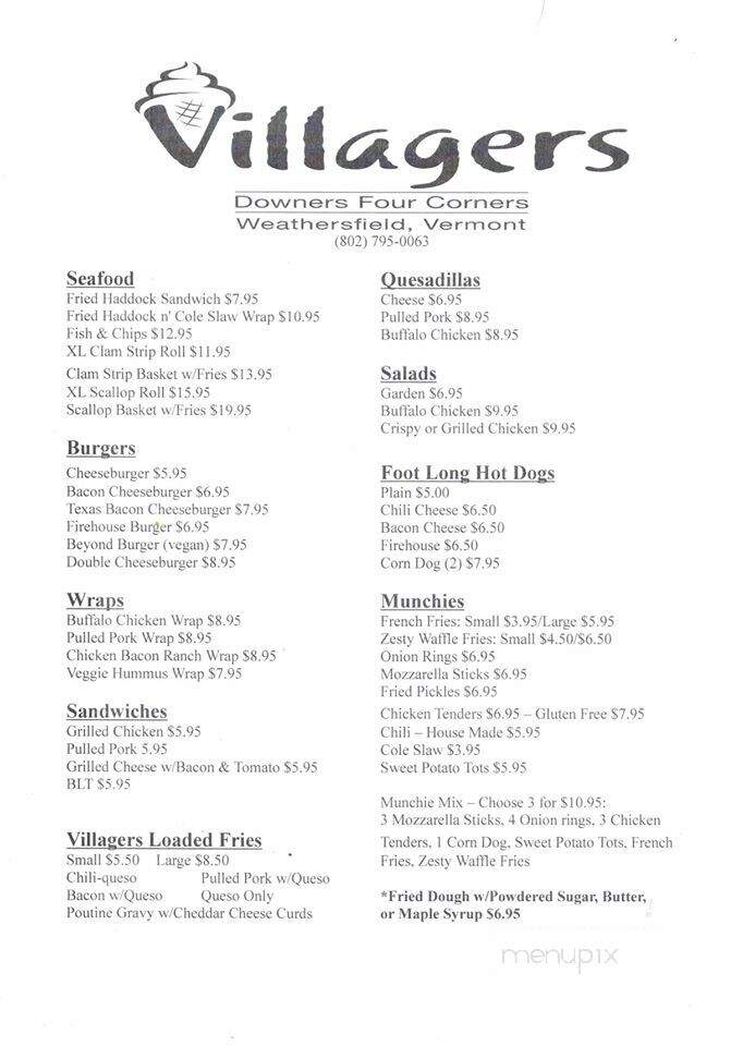 Villagers Ice Cream & Restaurant - Weathersfield, VT