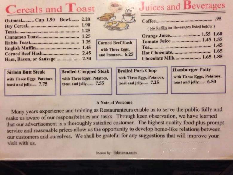 Town & Country Family Restaurant - Dixon, IL menu_pic