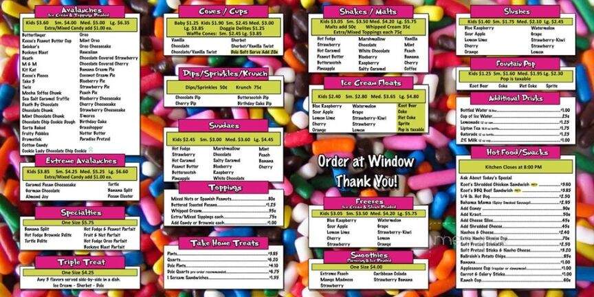 I Scream Sprinkles - Fremont, OH menu_pic