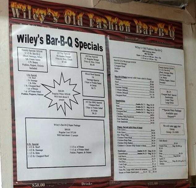 Wiley's Bar-B-Que - Lubbock, TX menu_pic
