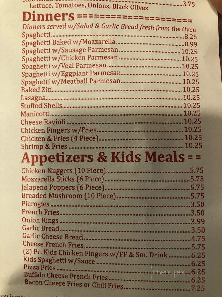 Sunny's Pizza - Lehighton, PA menu_pic