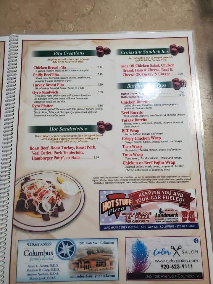Appletree Family Restaurant - Columbus, WI menu_pic