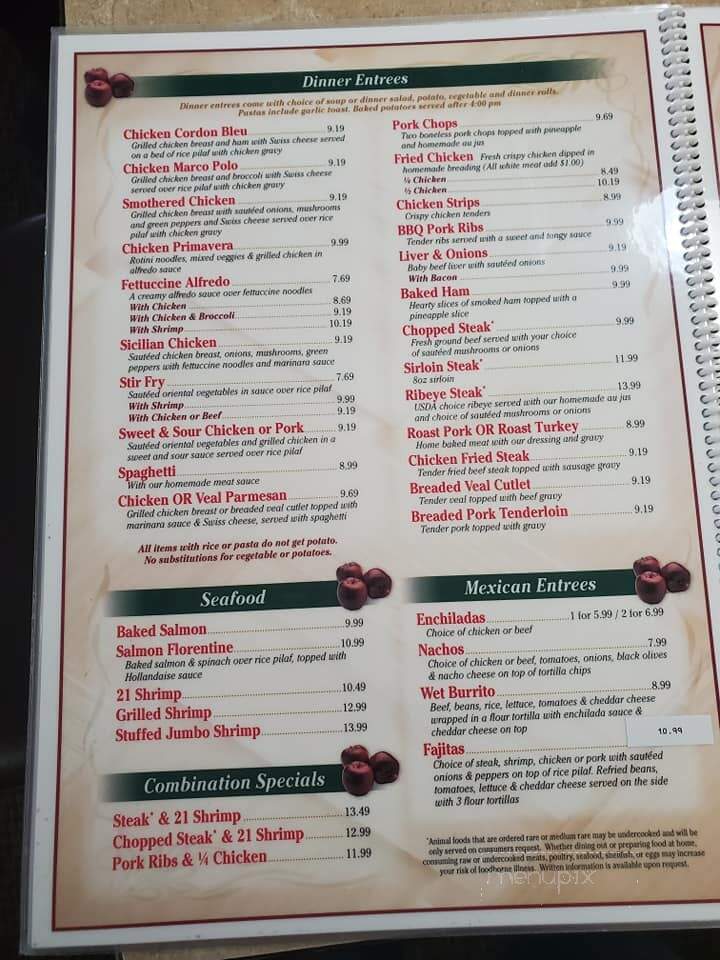 Appletree Family Restaurant - Columbus, WI menu_pic