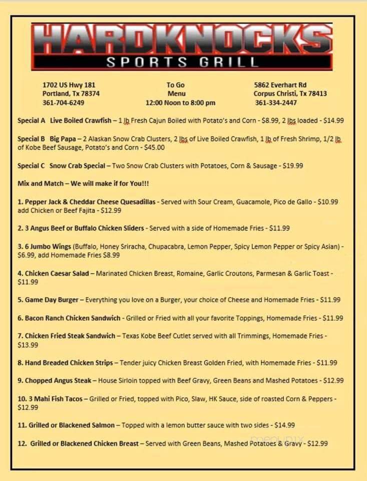 Hardknocks Sports Grill - Portland, TX