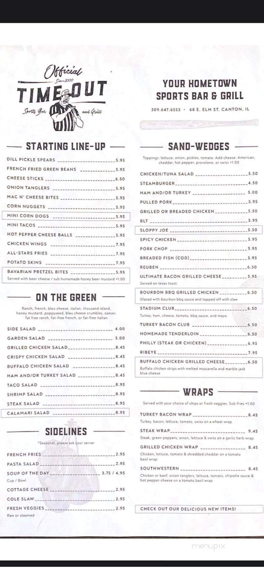 Official Time-Out - Canton, IL menu_pic
