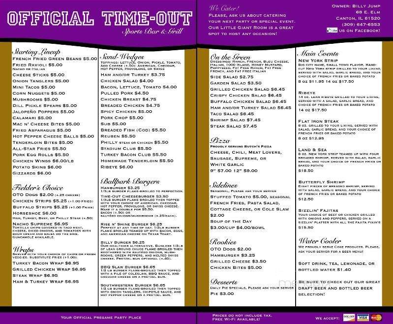 Official Time-Out - Canton, IL menu_pic