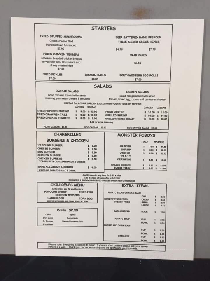 Cooter Brown's Seafood - Robert, LA menu_pic