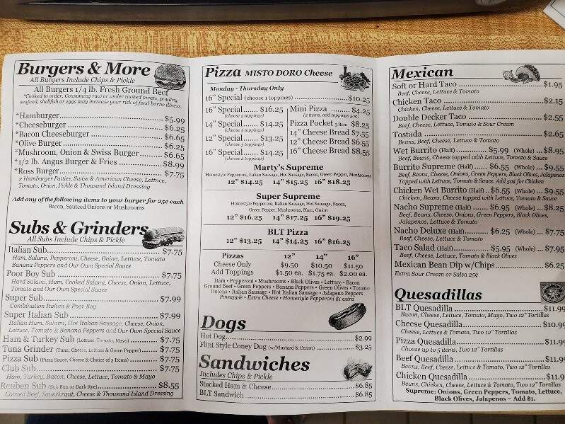 Marty's Pizza & Grill - Lake City, MI menu_pic