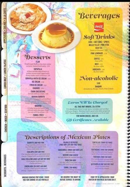 Los Portales Mexican Restaurant - Benton, KY menu_pic