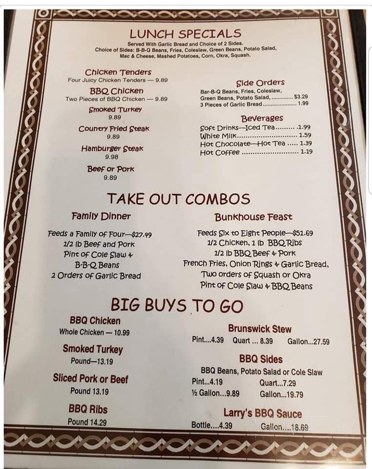Larry's Bar B Que - Andalusia, AL menu_pic