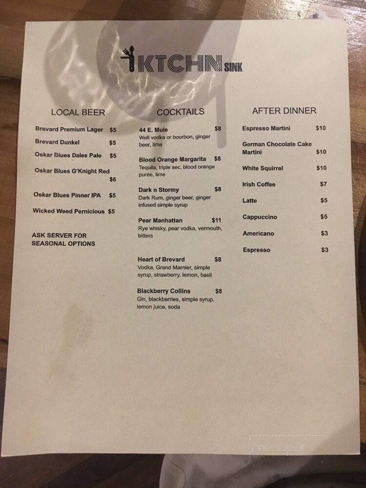 Ktchn - Brevard, NC menu_pic