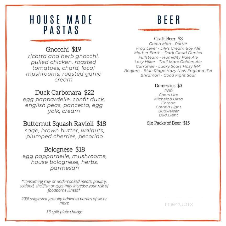 Bridge at Mill Creek - Highlands, NC menu_pic
