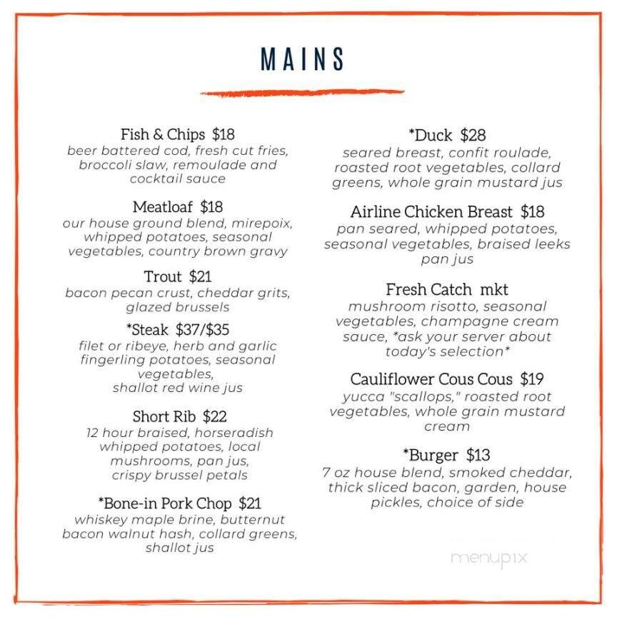 Bridge at Mill Creek - Highlands, NC menu_pic