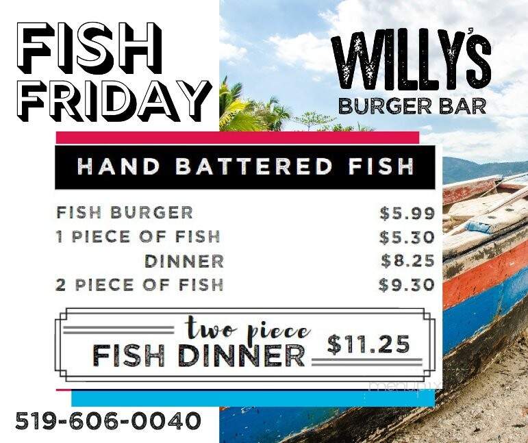 Willys Burger Shop - Clinton, ON menu_pic