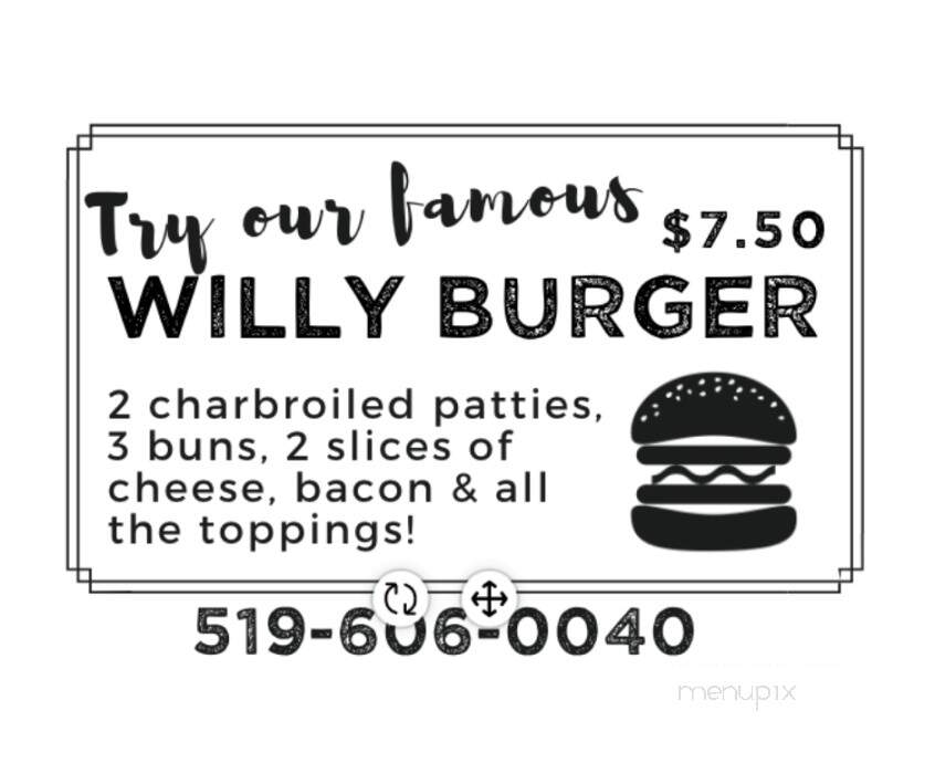 Willys Burger Shop - Clinton, ON menu_pic