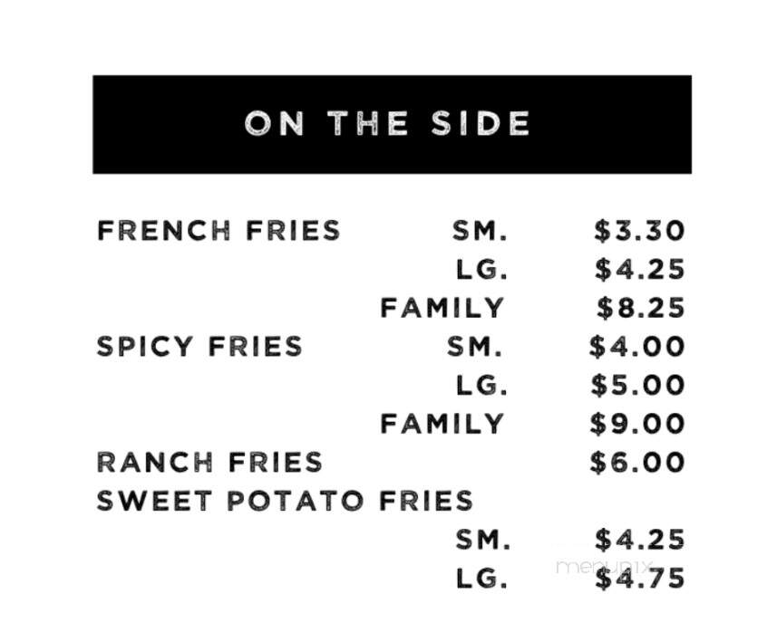 Willys Burger Shop - Clinton, ON menu_pic