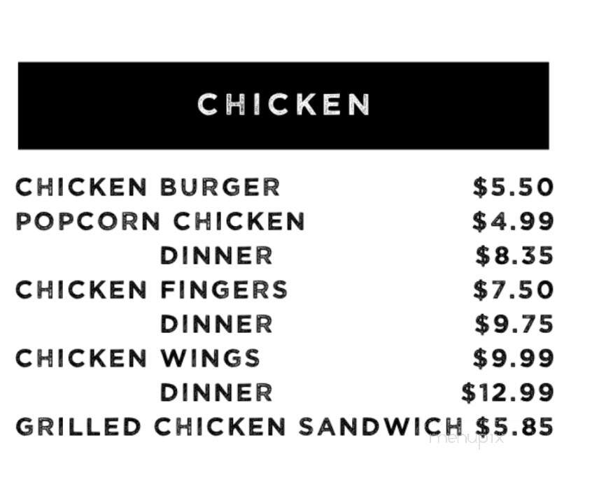 Willys Burger Shop - Clinton, ON menu_pic
