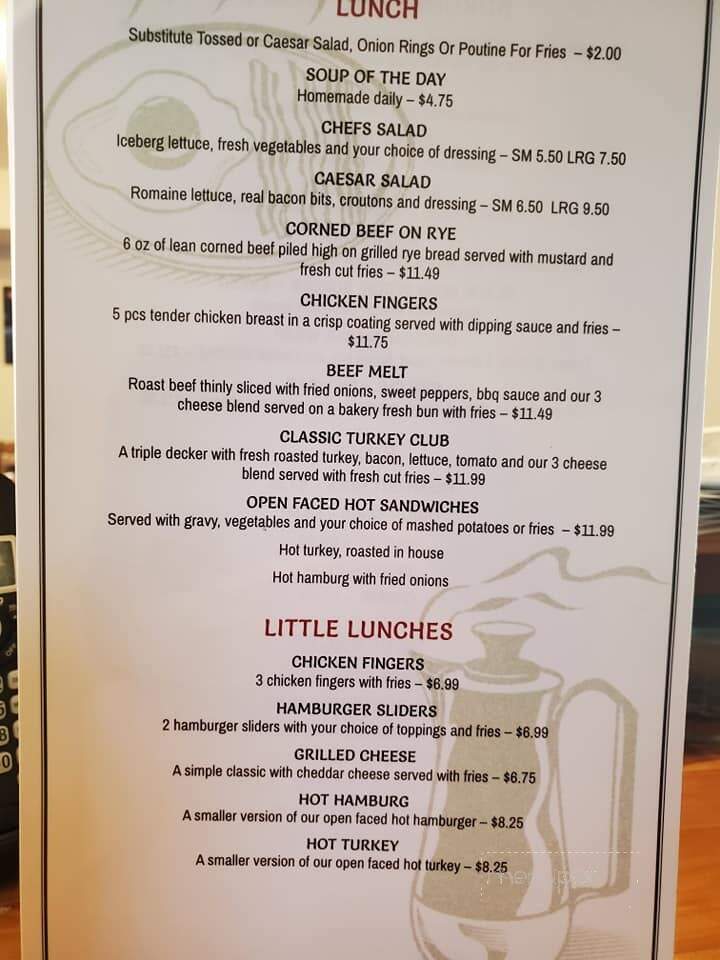 Shakers Family Restaurant - Plattsville, ON menu_pic
