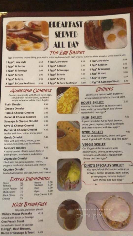Dino's Diner & Family Rstrnt - Cameron, MO menu_pic