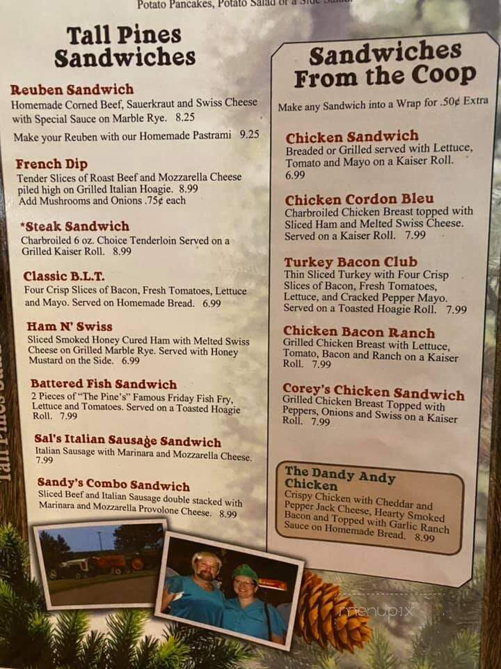 Ponderosa Pines - Bancroft, WI menu_pic