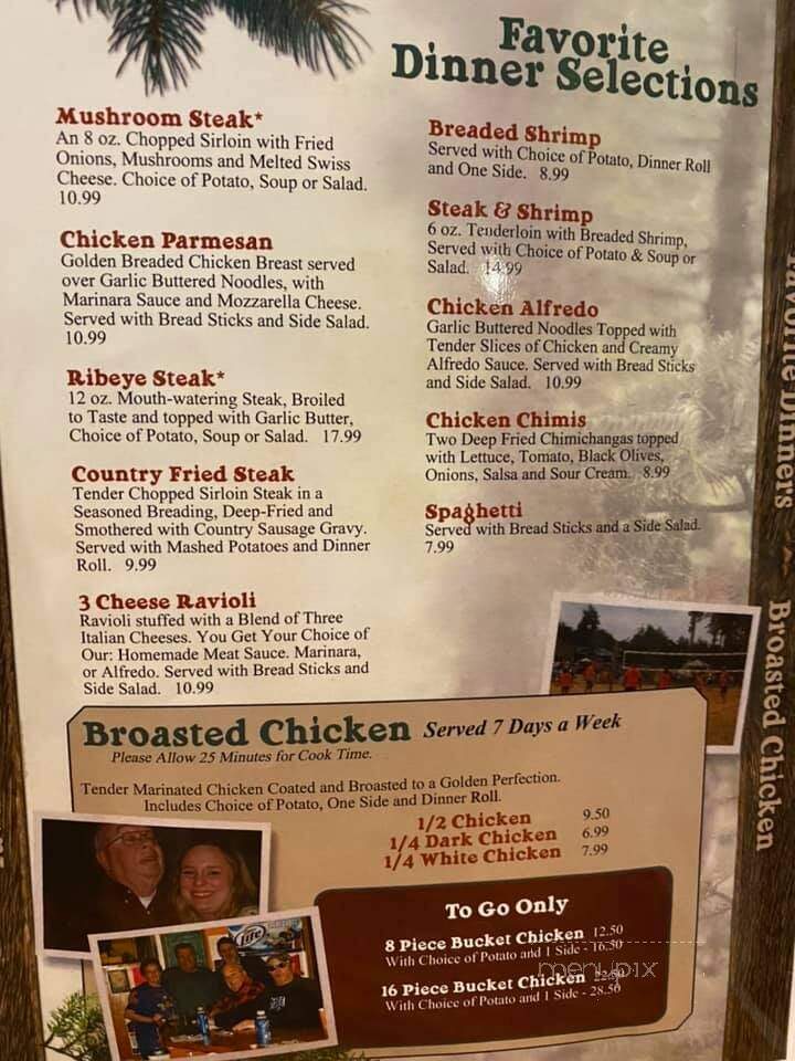 Ponderosa Pines - Bancroft, WI menu_pic
