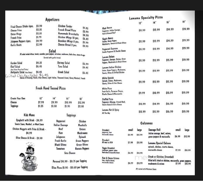 Italian Pizzeria - Nashville, NC menu_pic