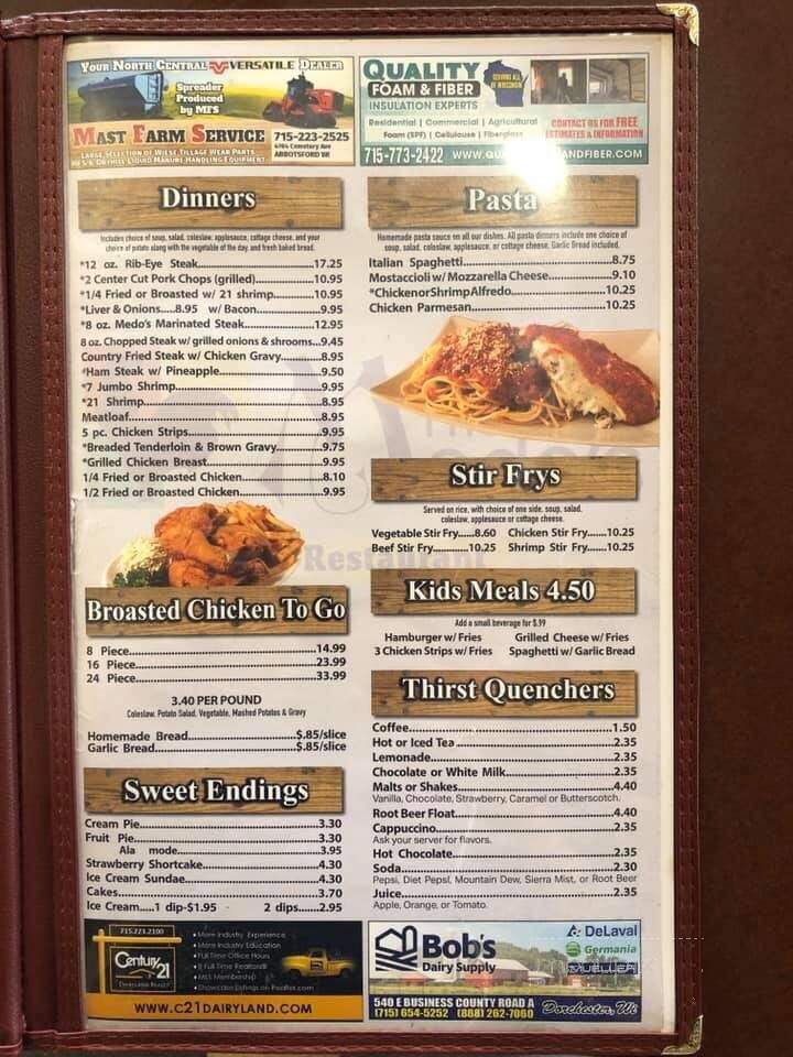Medo's Family Style Restaurant - Abbotsford, WI menu_pic