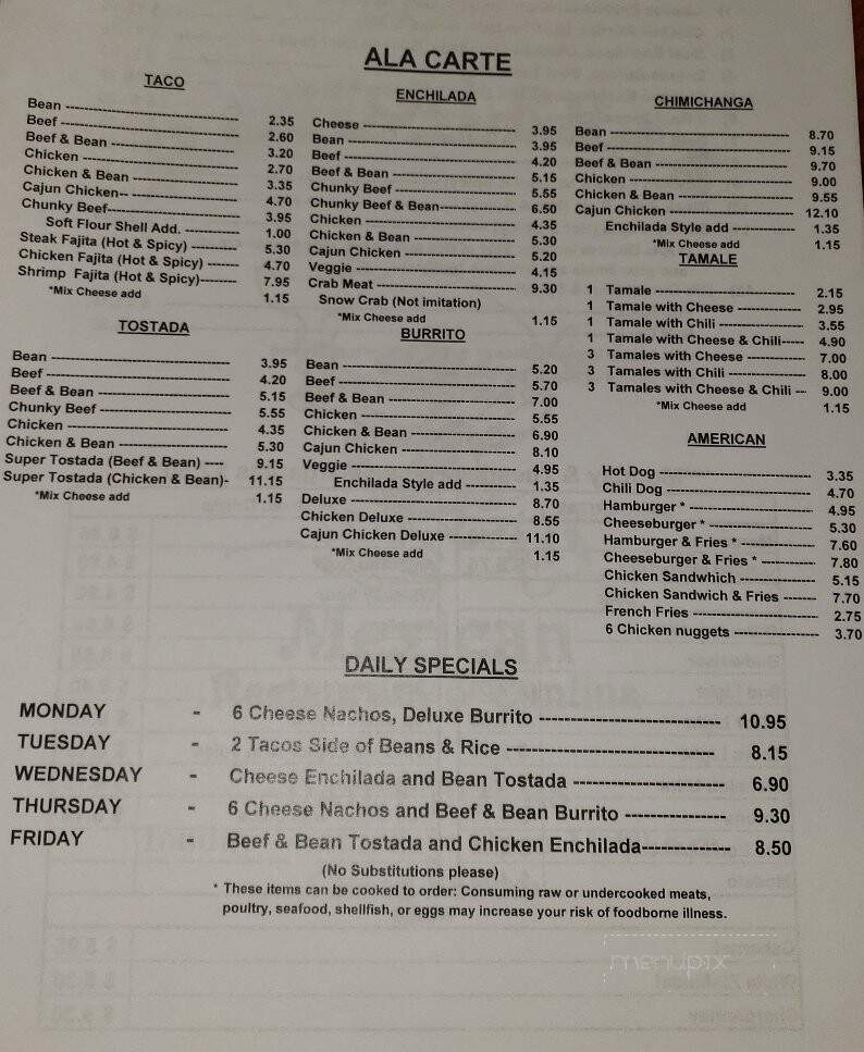 Magdalena's - Lambertville, MI menu_pic